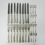Silver cutlery 800 with rocaille motif