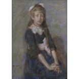 Frans SMEERS (1873-1960), pastel Portret young girl, signed