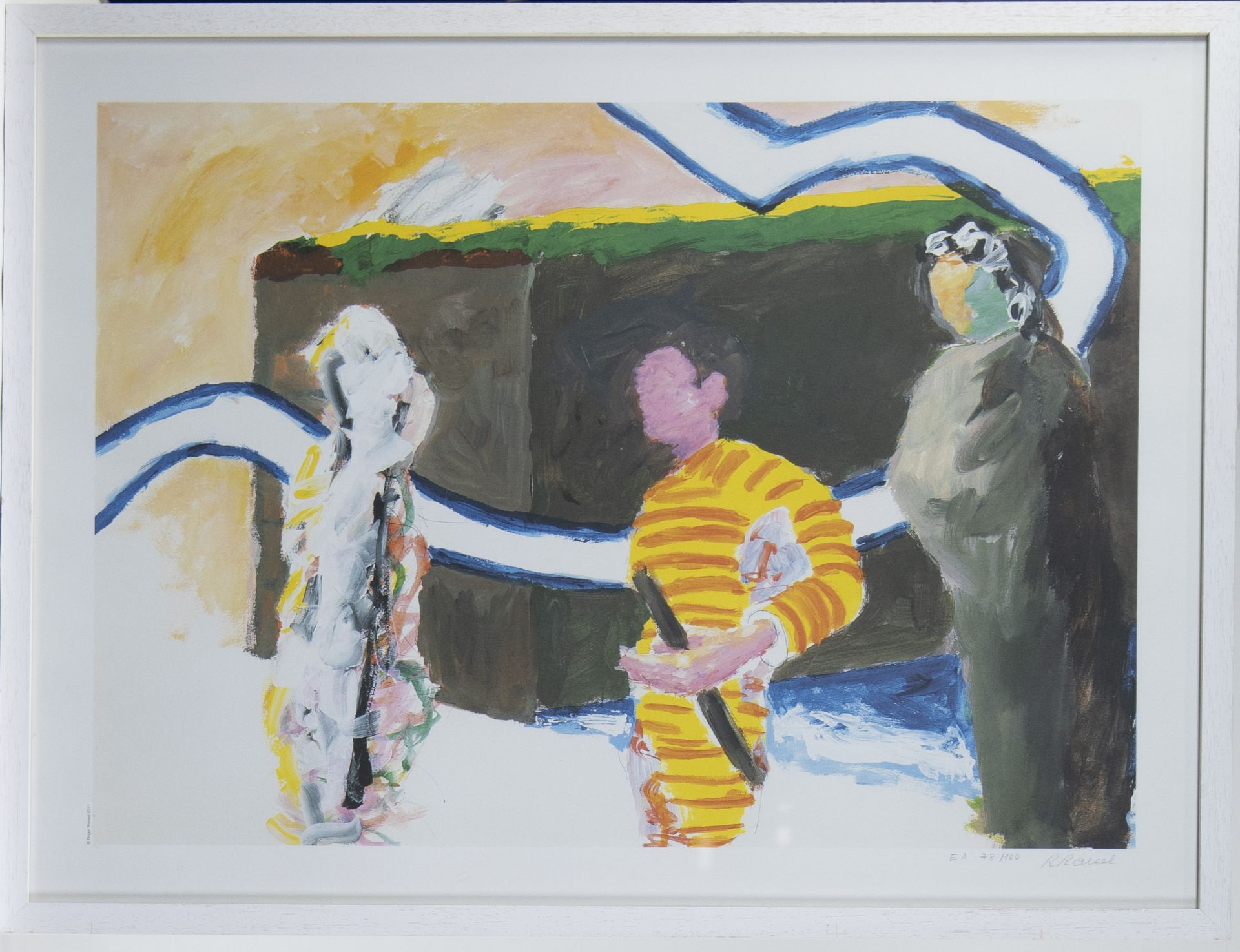 Roger RAVEEL (1921-2013,offset colour lithograph 'Conversation difficile', numbered E.A. 78/100 and - Bild 2 aus 3