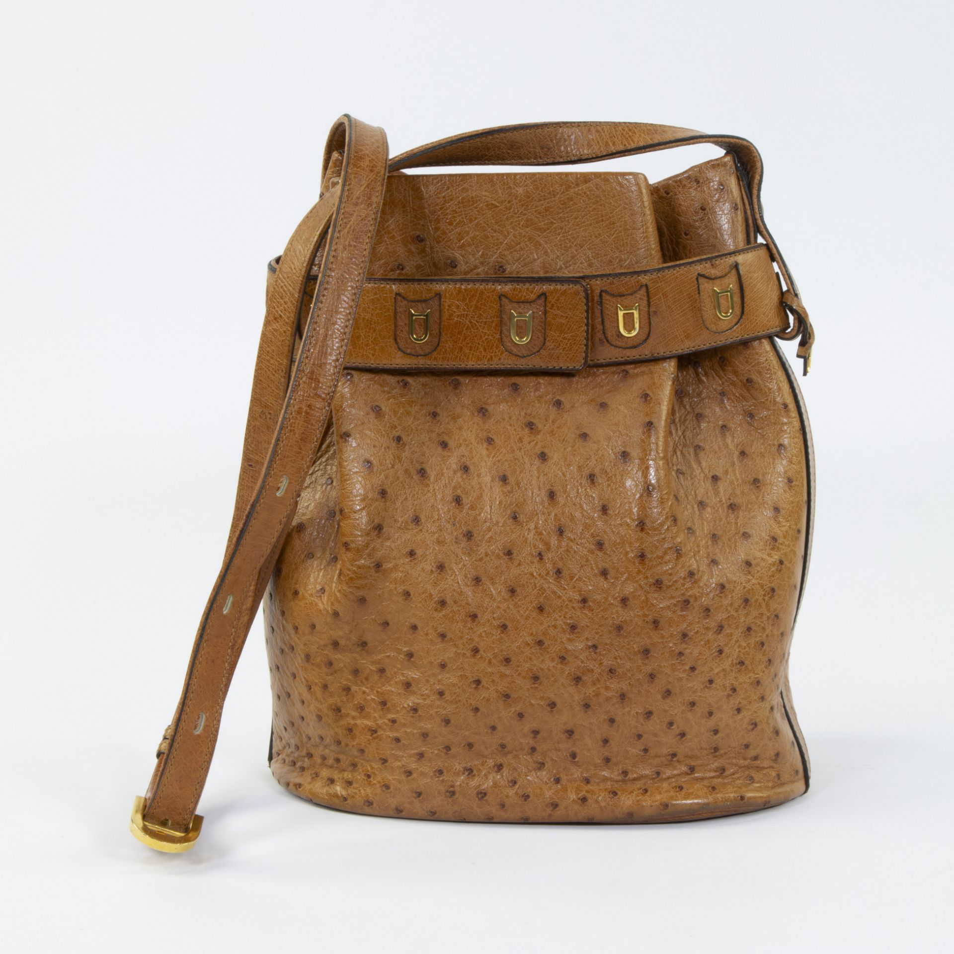 Delvaux Cerceau in cognac ostrich with dust bag - Image 3 of 5