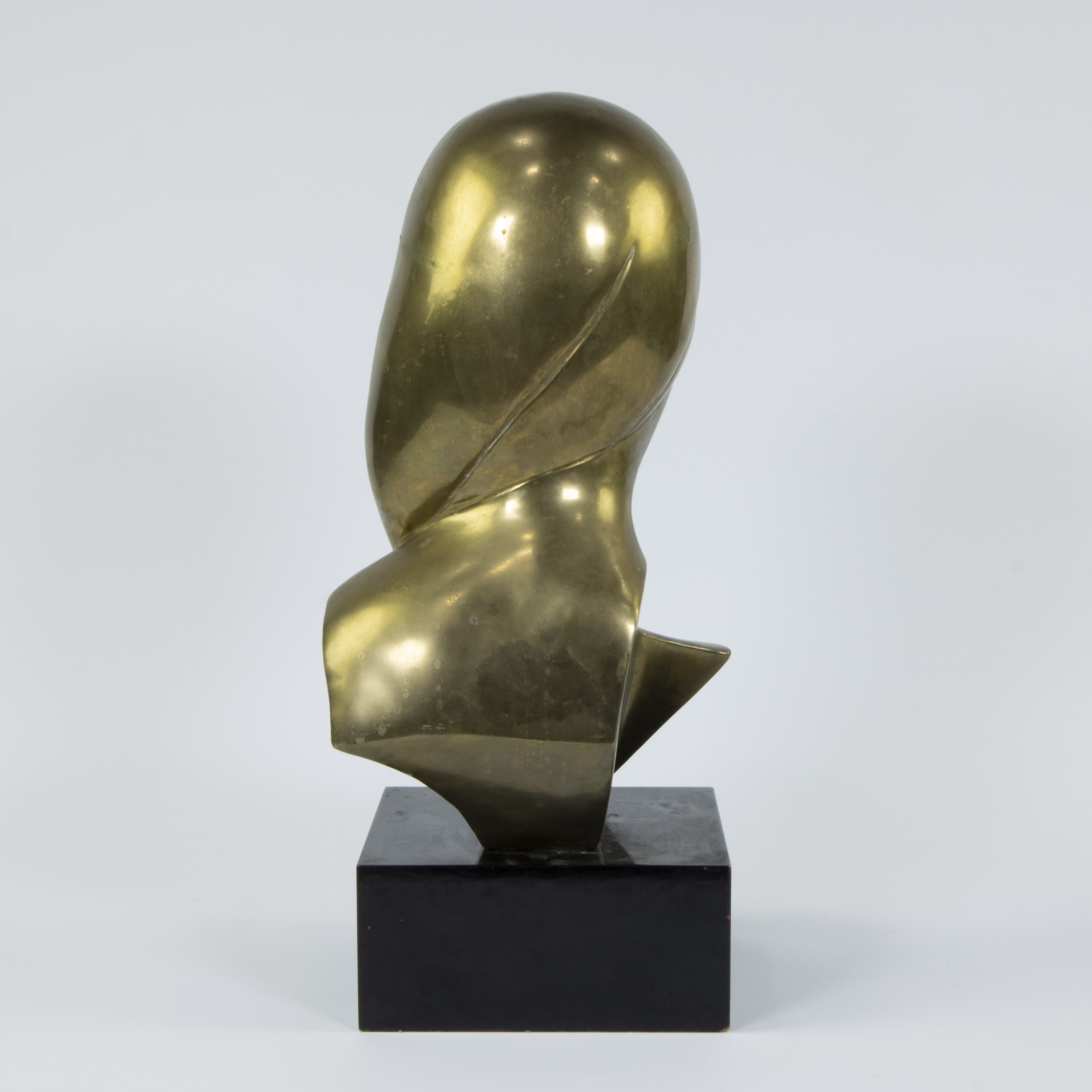 After Constantin Brancusi Mademoiselle Pogany gilt bronze bust, unsigned - Image 4 of 4