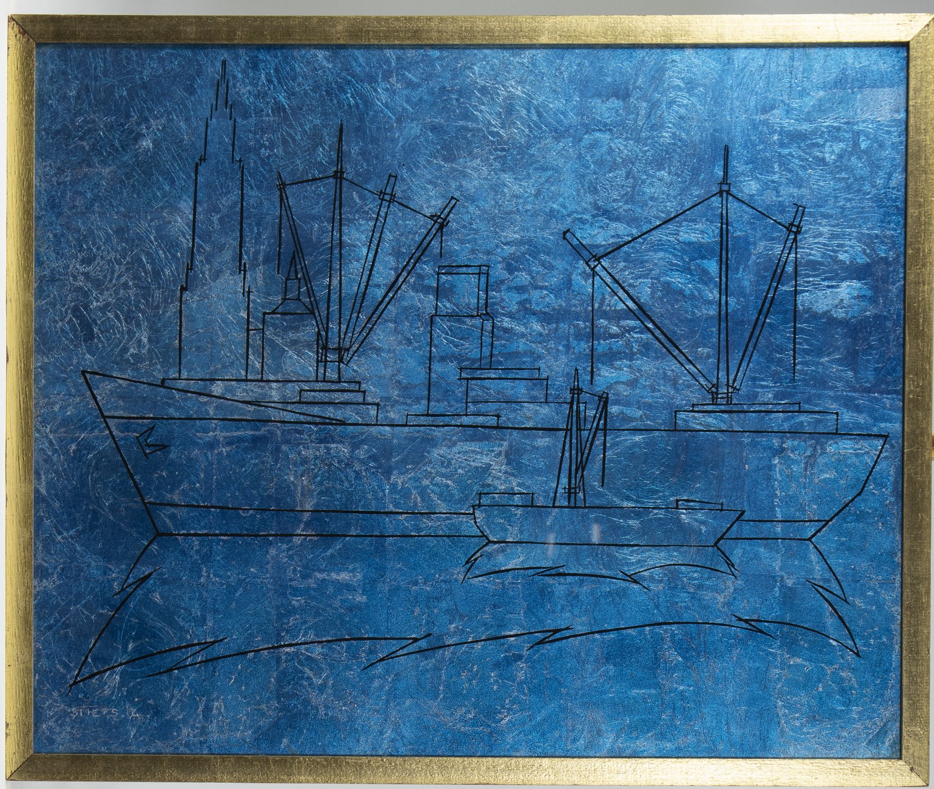 Leon SMETS (1895-1980), églomisé Untitled, signed - Image 2 of 3