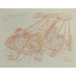 James ENSOR (1860-1949), lithograph from the series Scènes de la vie du Christ, L'élévation en croix