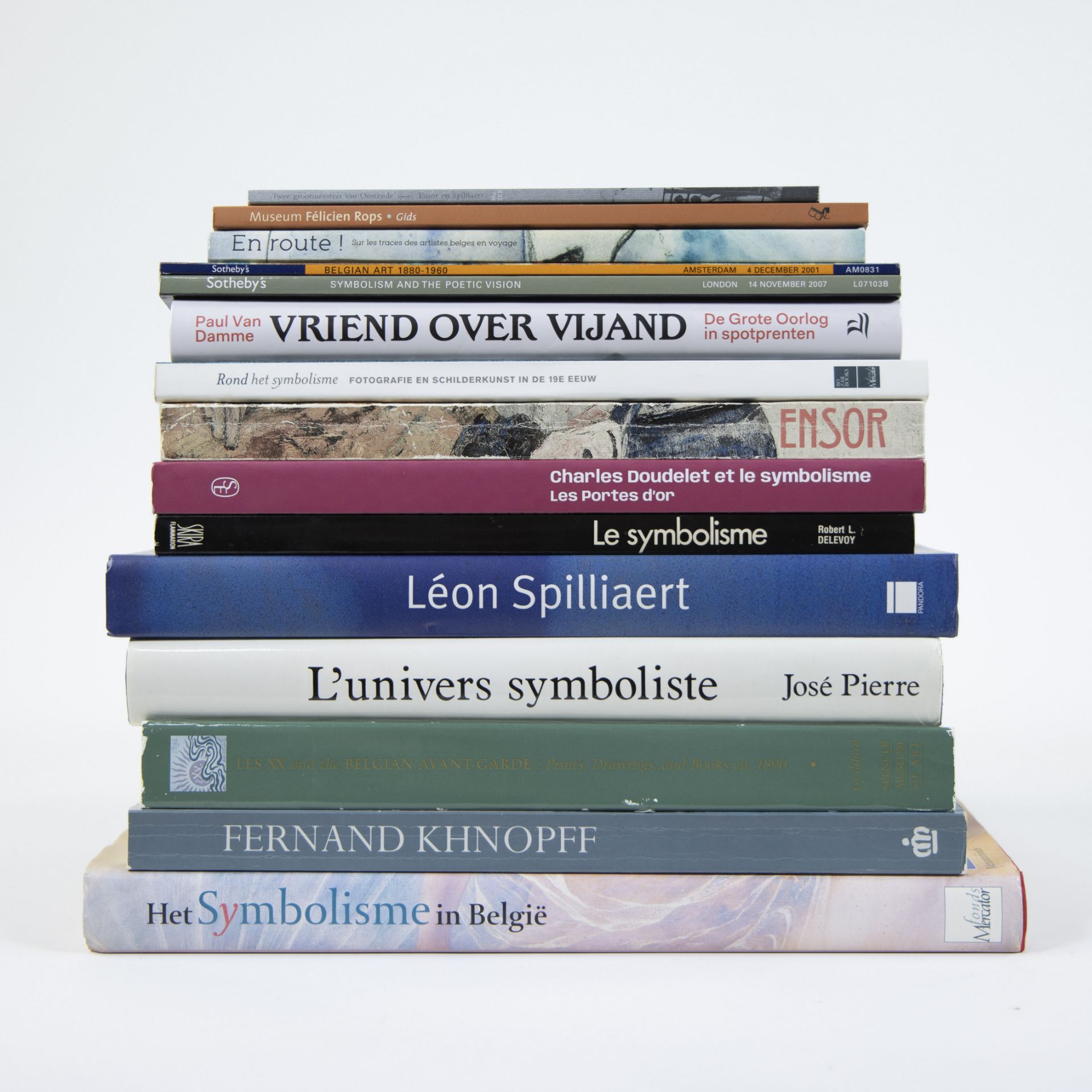Collection of art books Léon Spilliaert, Fernand Knopff, Ensor, Symbolism