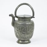 19th century pewter jug decorated with angels