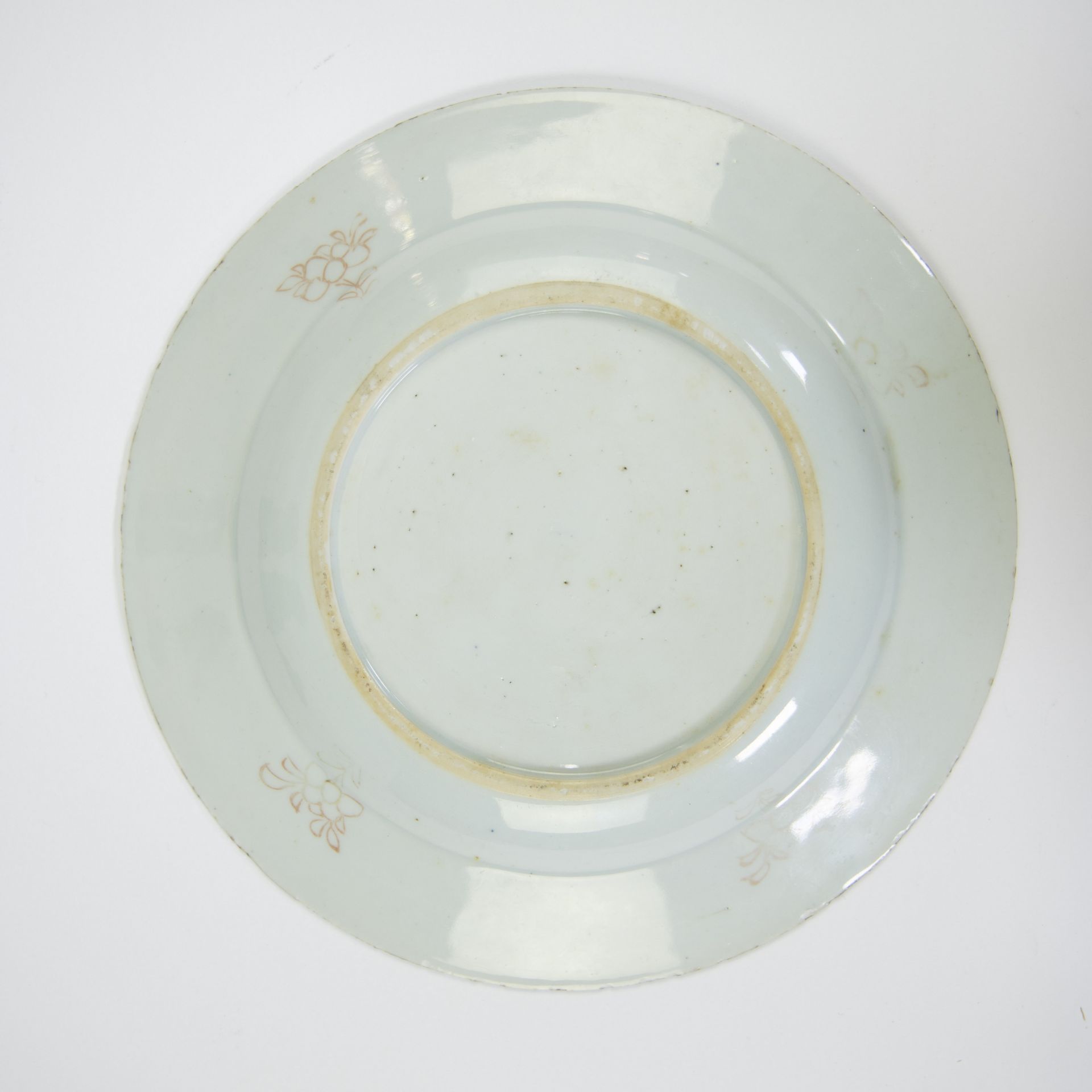 Various Chinese porcelain and pottery, famille rose plate 18th century, pair of blue glazed Chien Fo - Image 8 of 9