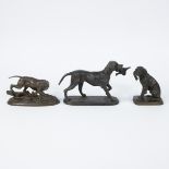 Ferdinand PAUTROT (1832-1874), bronze of a hunting dog, drawn and added hunting dog in cast iron and