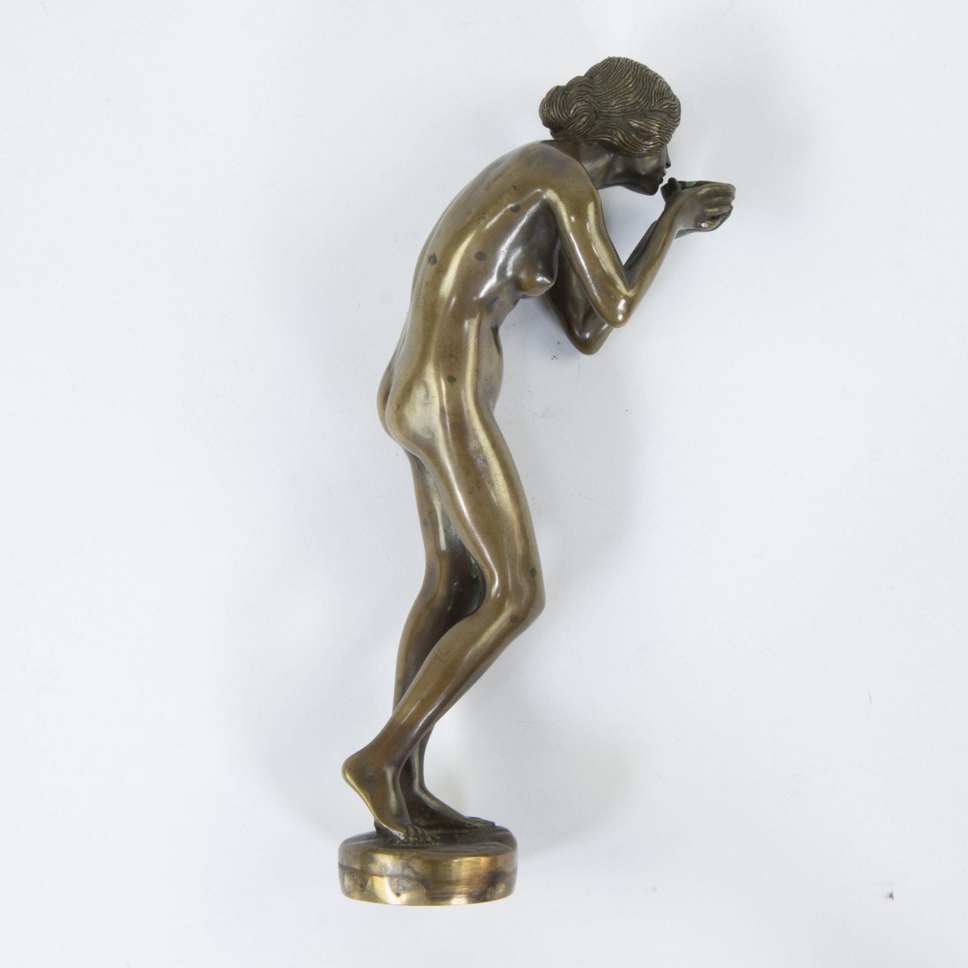 Victor Heinrich SEIFERT (1870-1953), bronze sculpture of a drinking girl, posthumous edition - Image 2 of 4
