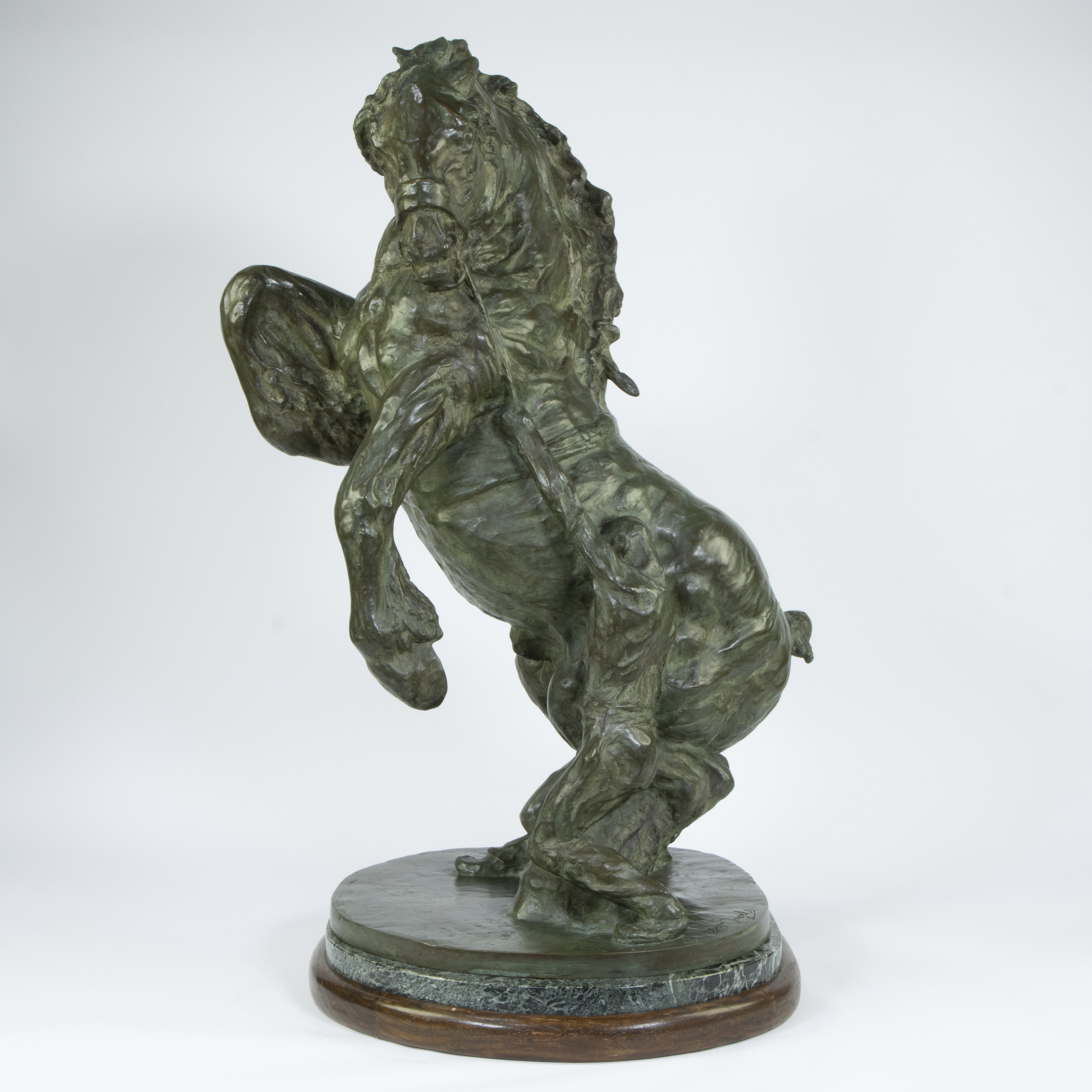 Domien Ingels (1881-1946), the prancing stallion, 1924-1925, a very rare and large sculpture in pati - Image 7 of 13