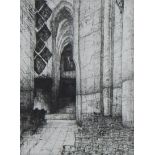 Jules DE BRUYCKER (1870-1945), etching St Nicholas church Ghent, numbered 211/260 and signed