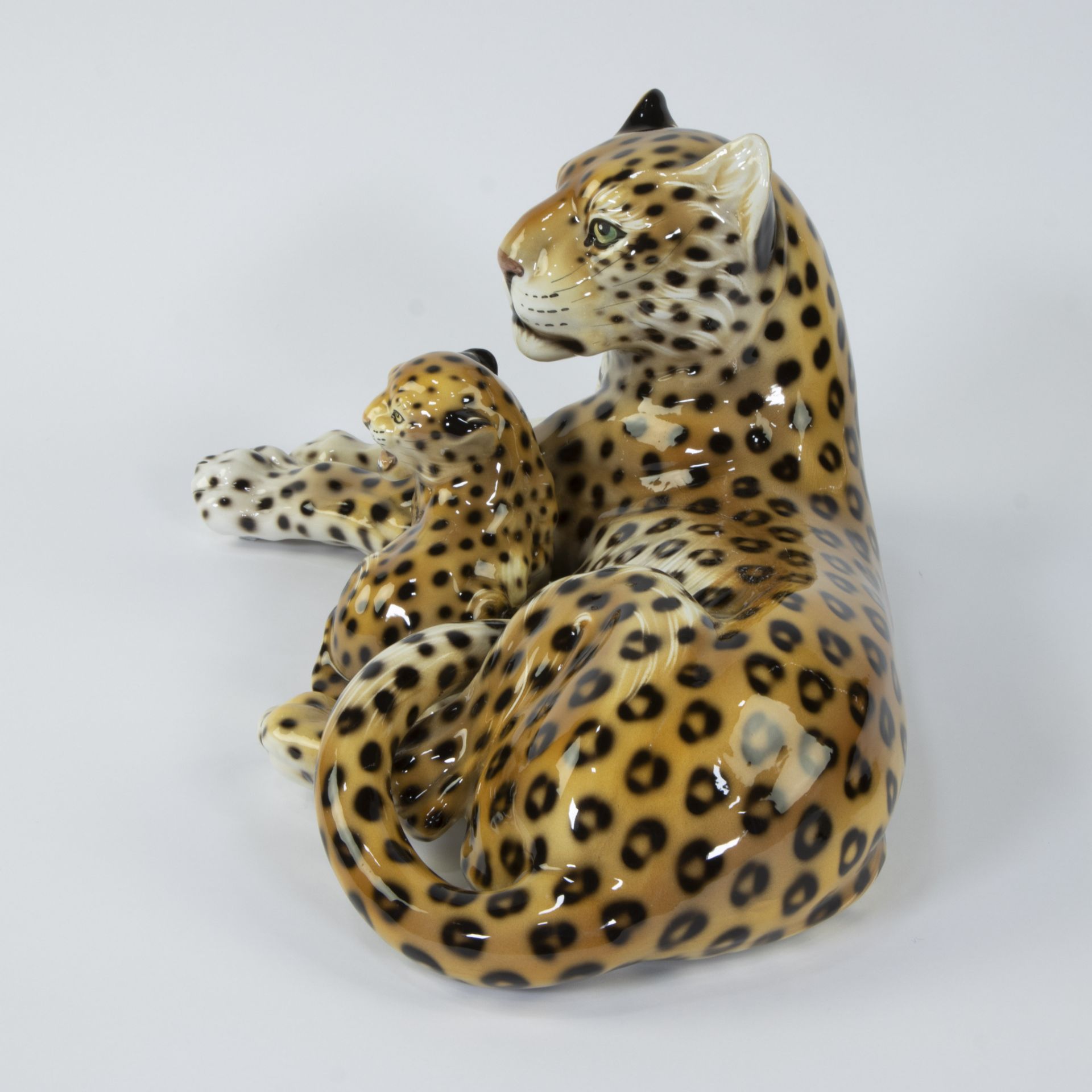 Ceramic reclining leopard, Italy, 1970s, marked Ronzan - Bild 4 aus 5