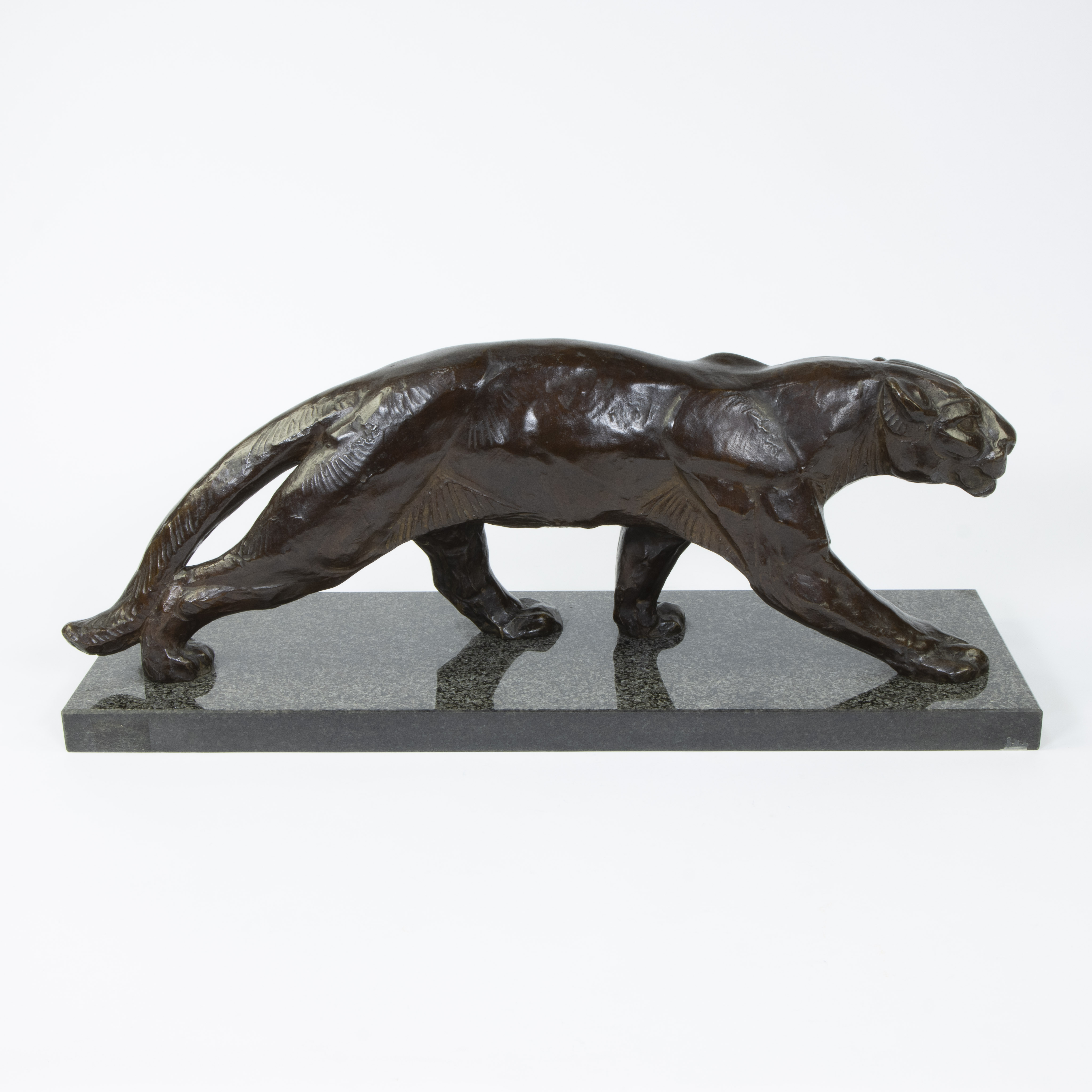 Bronze Art Deco panther on marble base, circa 1930s - Image 4 of 5