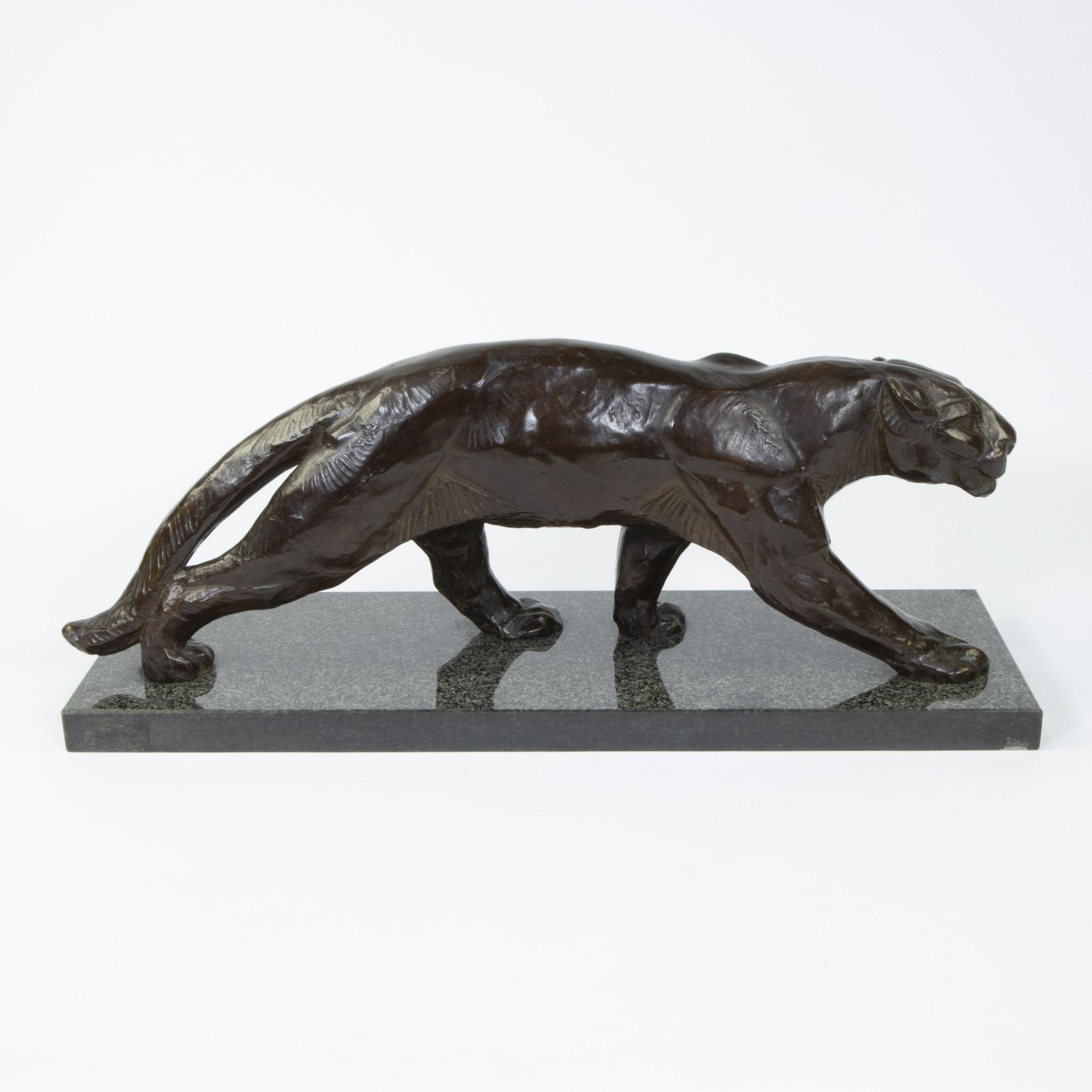 Bronze Art Deco panther on marble base, circa 1930s - Bild 4 aus 5