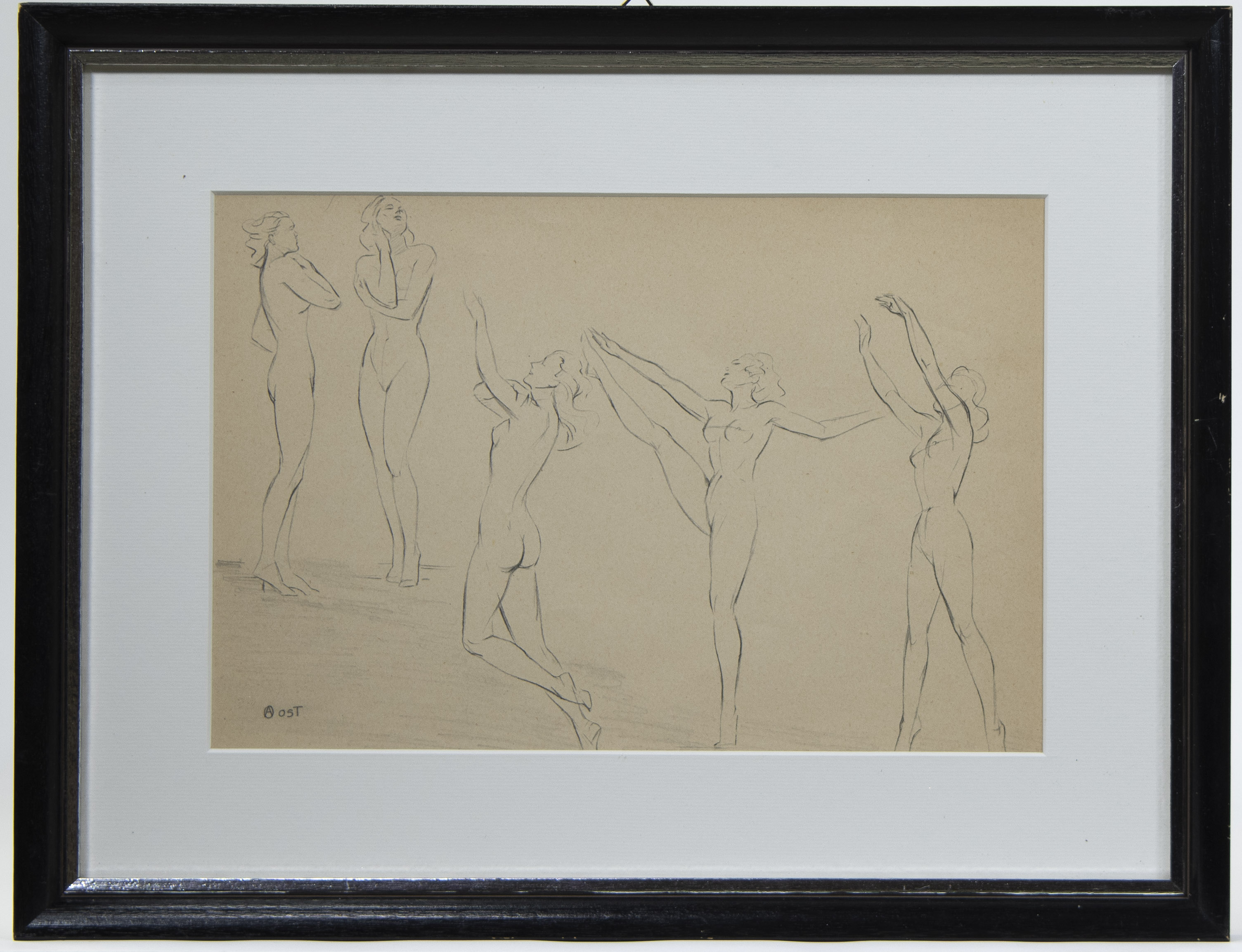 Alfred OST (1884-1945), 2 drawings, signed and one dated 1950 - Image 4 of 7