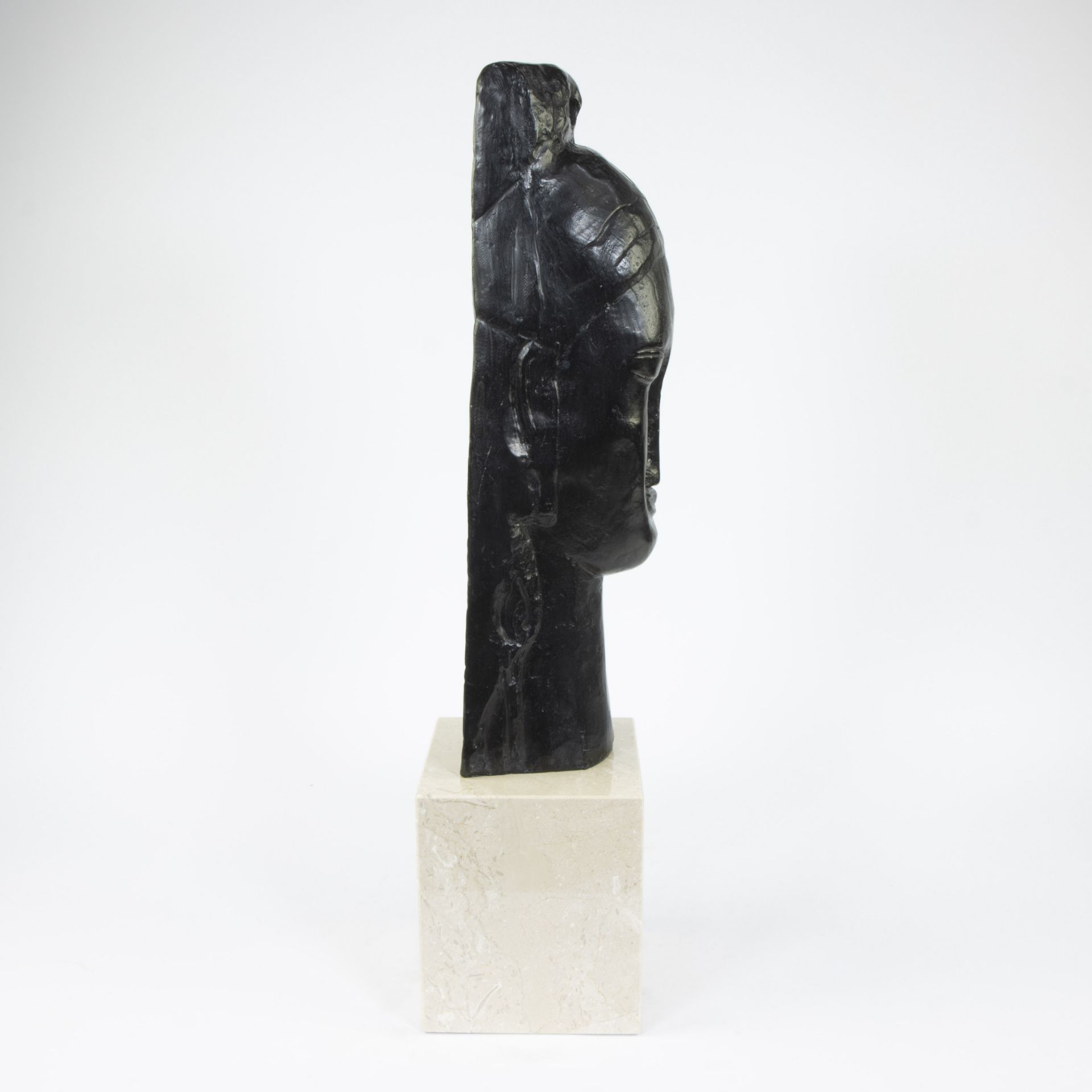 Amedeo MODIGLIANI (1884-1920), bronze Tête de jeune femme in lost wax method with brown patina, sign - Image 5 of 5