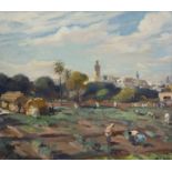 Charles Ernest SMETS (1909-?), oil on canvas Travaux au champs (Morocco), signed