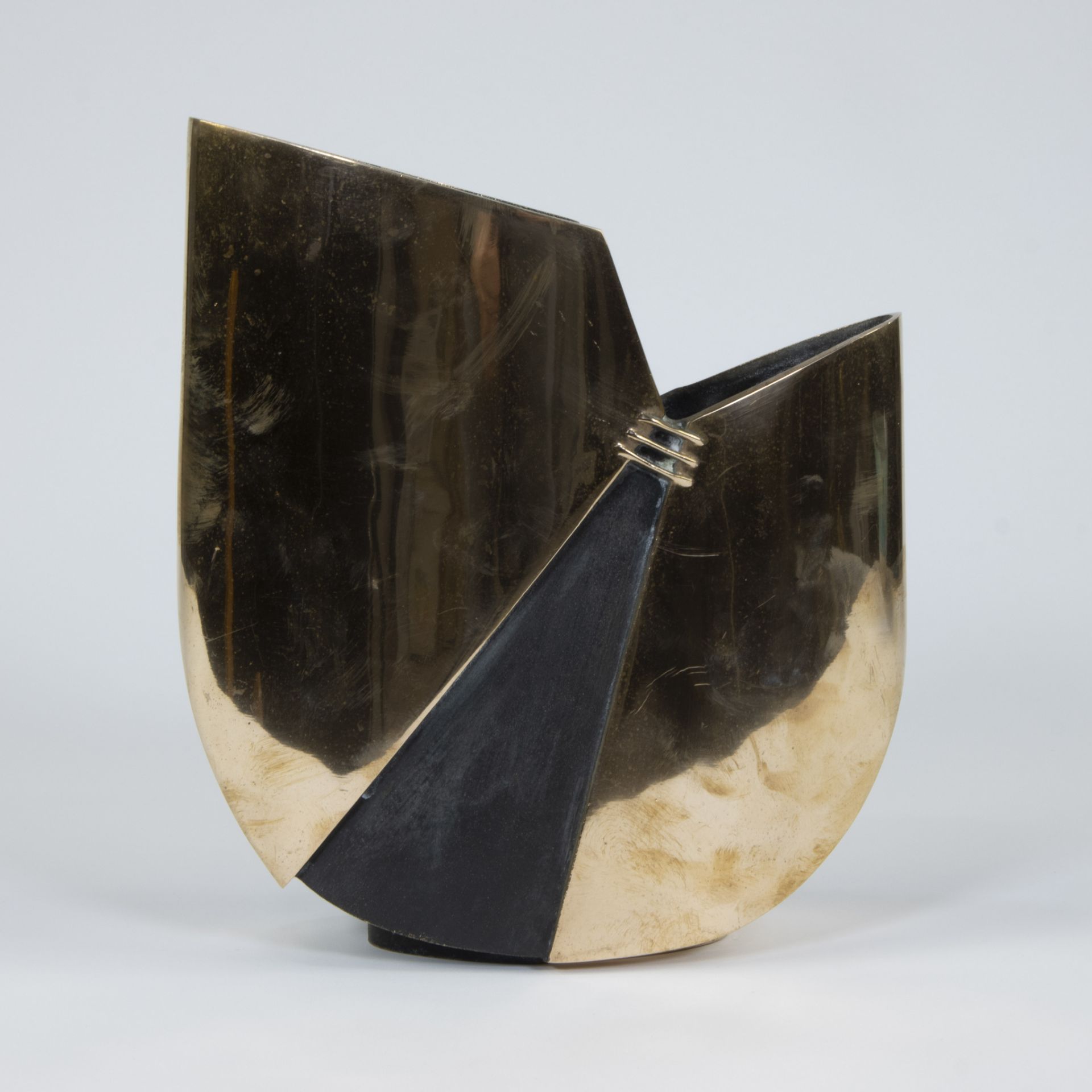 Esa FEDRIGOLLI (1950), polished bronze vase, 1970, Esart foundry - Image 3 of 5