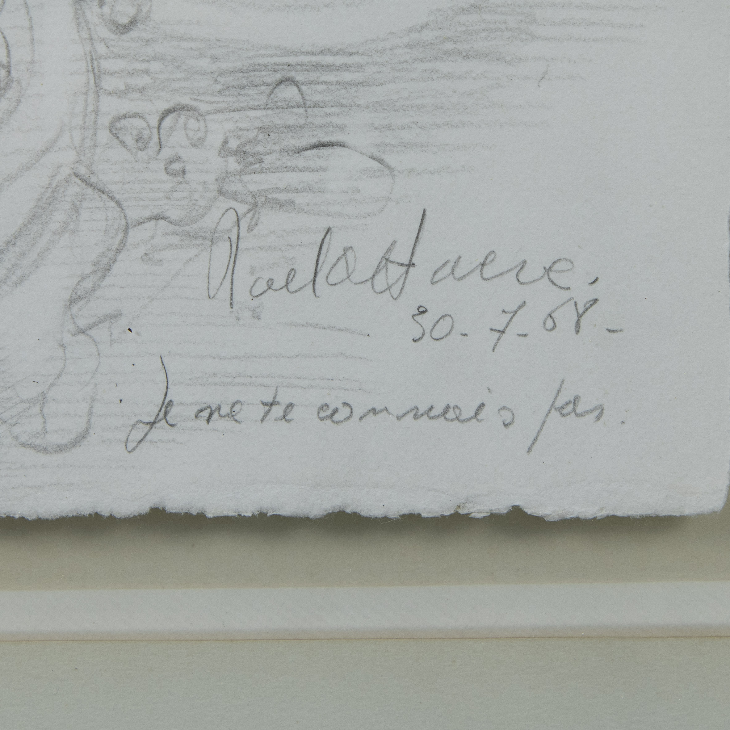Roel D'HAESE (1921-1996), pencil drawing Je na connais pas, signed and dated 30/7/'68 - Image 3 of 3
