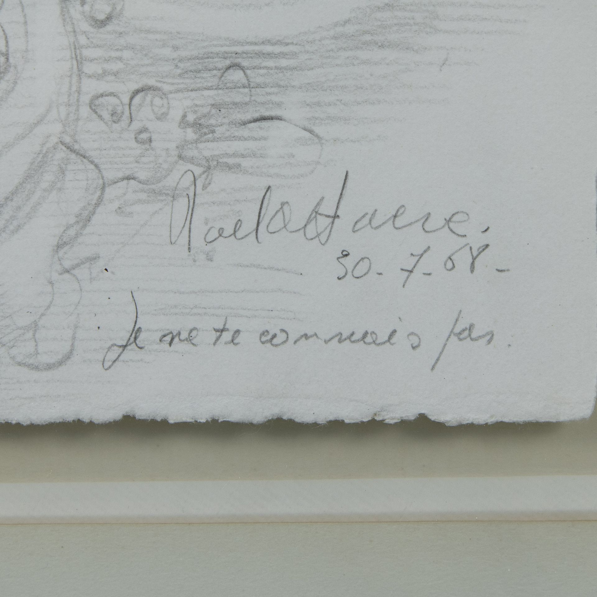 Roel D'HAESE (1921-1996), pencil drawing Je na connais pas, signed and dated 30/7/'68 - Bild 3 aus 3