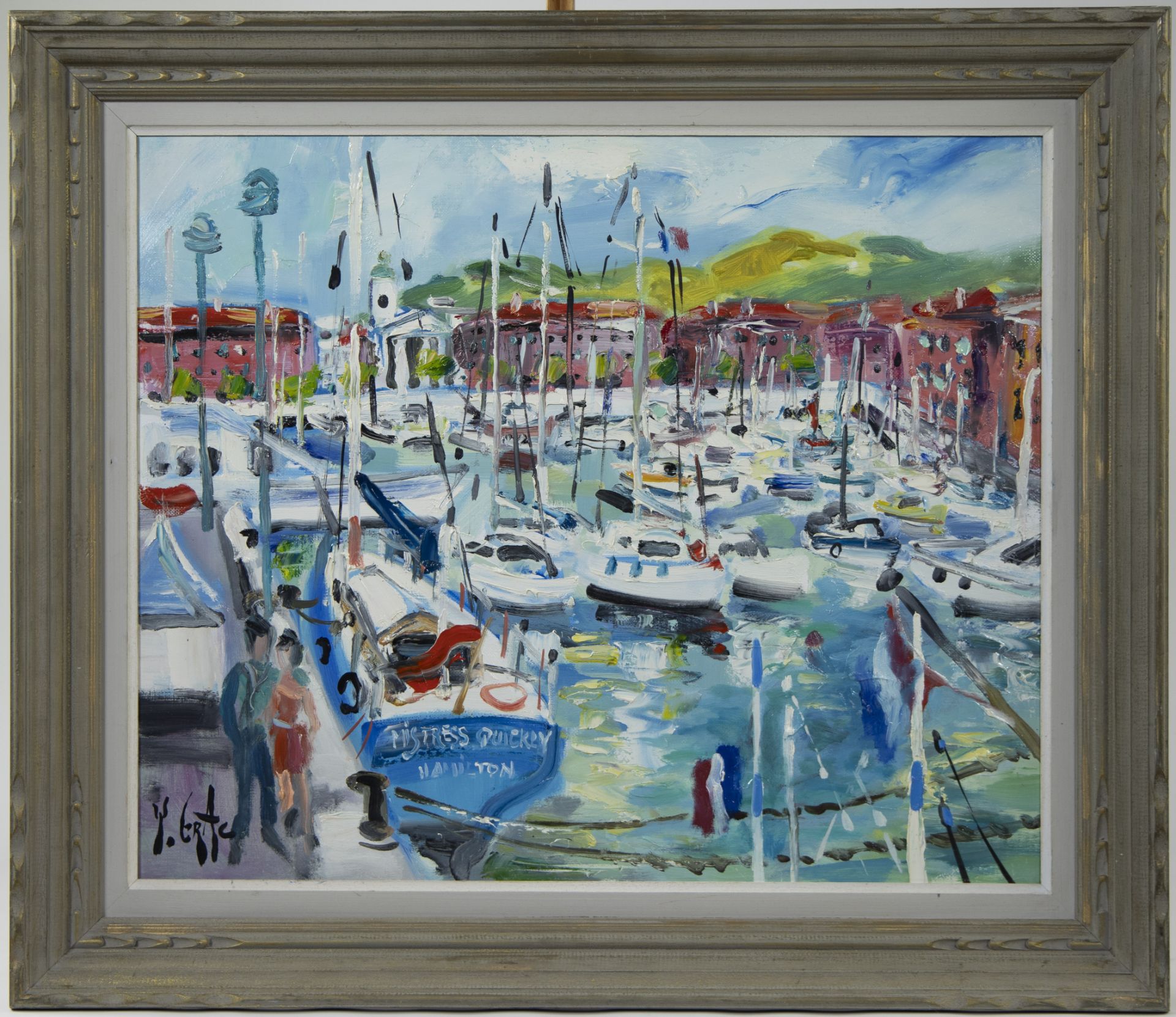 Yvon GRAC (1945), oil on canvas Couple au port de Nice, signed - Image 2 of 4