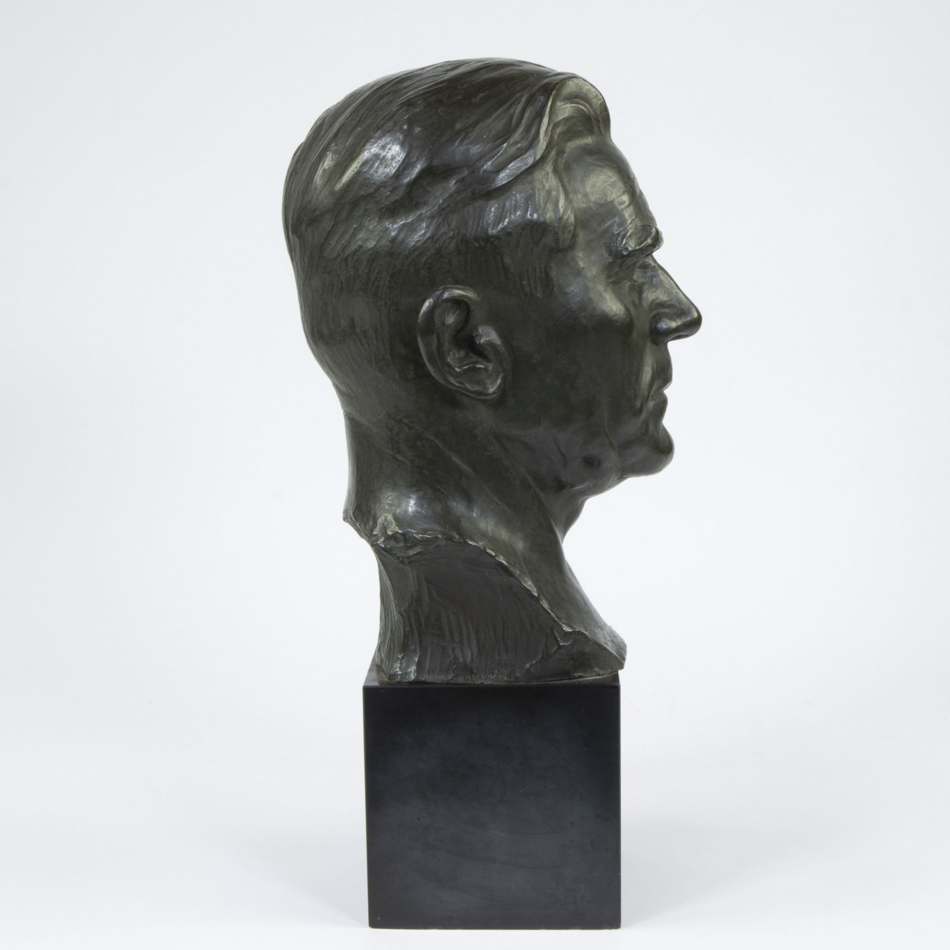 Henri THIERY (1875-1941), bronze male head, signed - Bild 5 aus 6