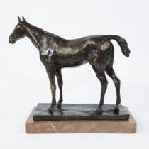Edgar DEGAS (1834-1917), sculpture in brown patinated bronze Cheval à l'arret, numbered XV/XXIV and