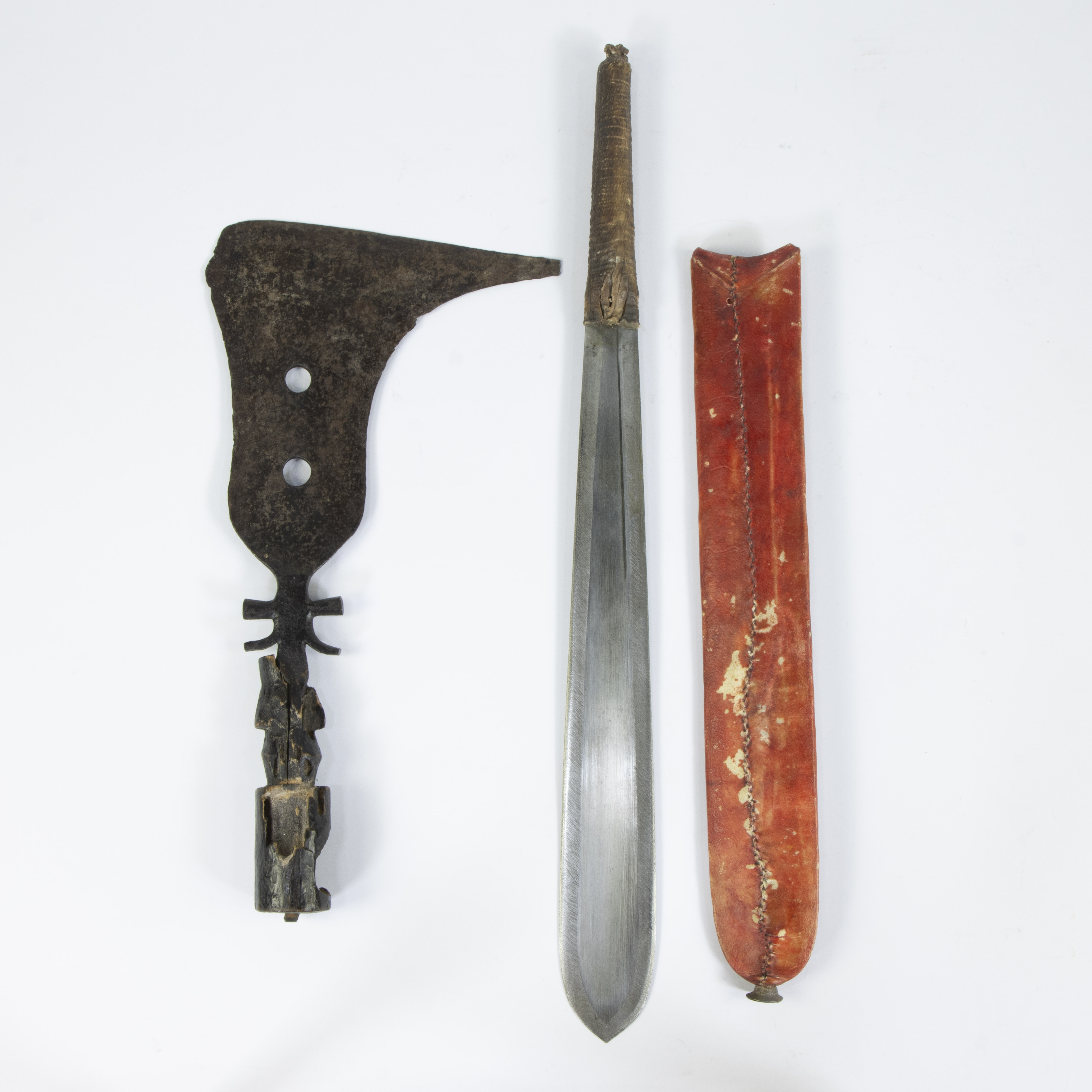 Bakonge axe and Tuareg knife