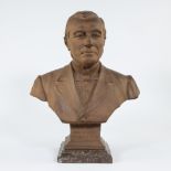 Dominique VAN DEN BOSSCHE (1854-1906), male terracotta bust, signed and dated 1895