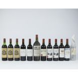 Lot van 12 flessen oude Bordeaux wijnen oa Saint-Emilion Chateau l'Angelus (3), Chateau Fombrauge, C