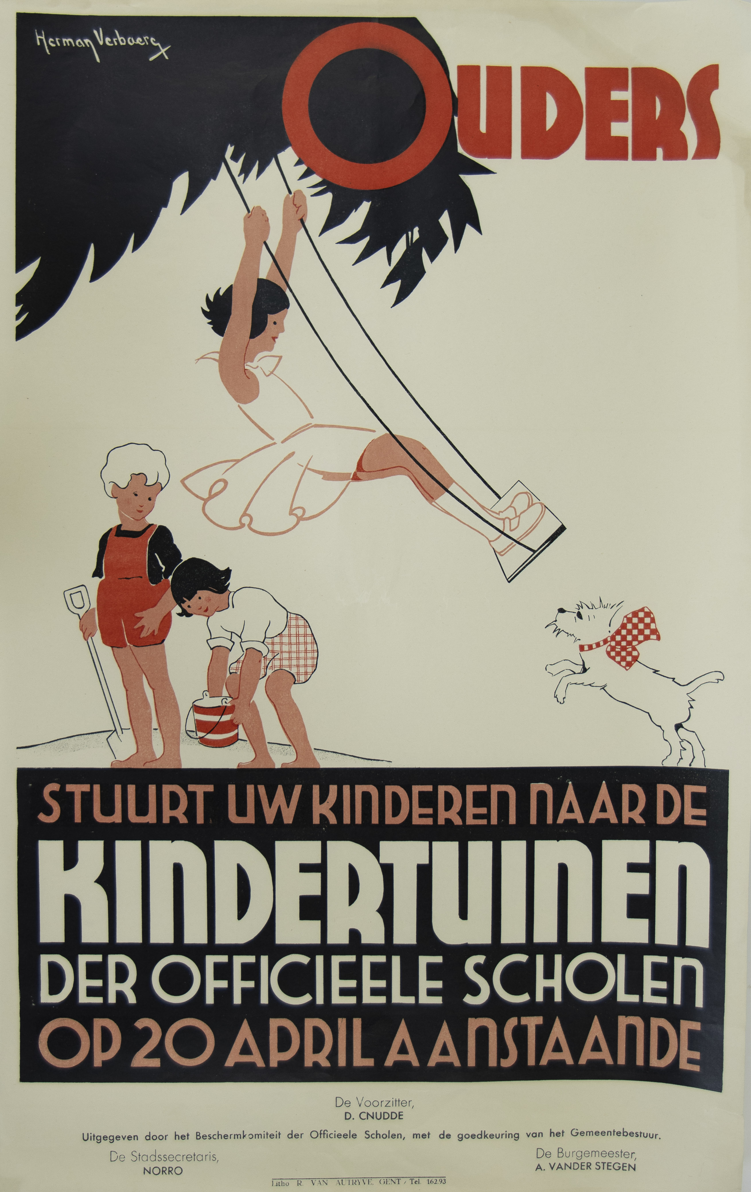 Collection of posters of Urban Education 1930s design Herman Verbaere - Bild 7 aus 8