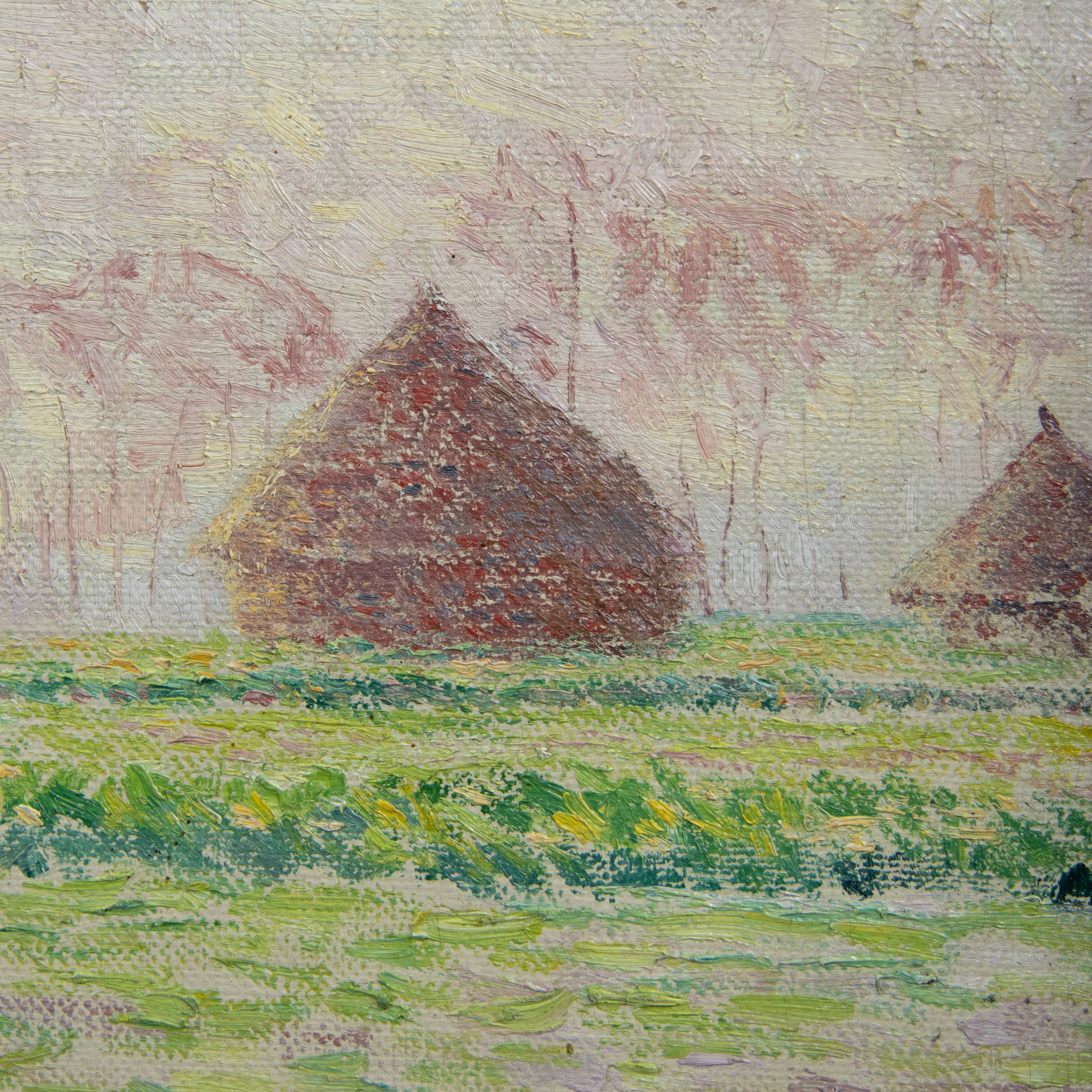 Anna DE WEERT (1867-1950), oil on canvas Landscape with haystacks, signed - Image 4 of 7