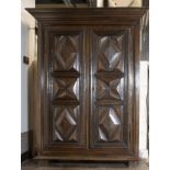 Oak two-door hall cupboard, 19th century