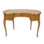 French Louis XVI style kidney-form writing desk