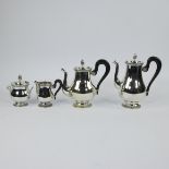 Christofle France Malmaison series, coffee and tea pot, sugar bowl and milk jug, marked