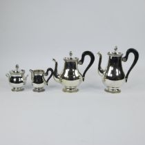 Christofle France Malmaison series, coffee and tea pot, sugar bowl and milk jug, marked