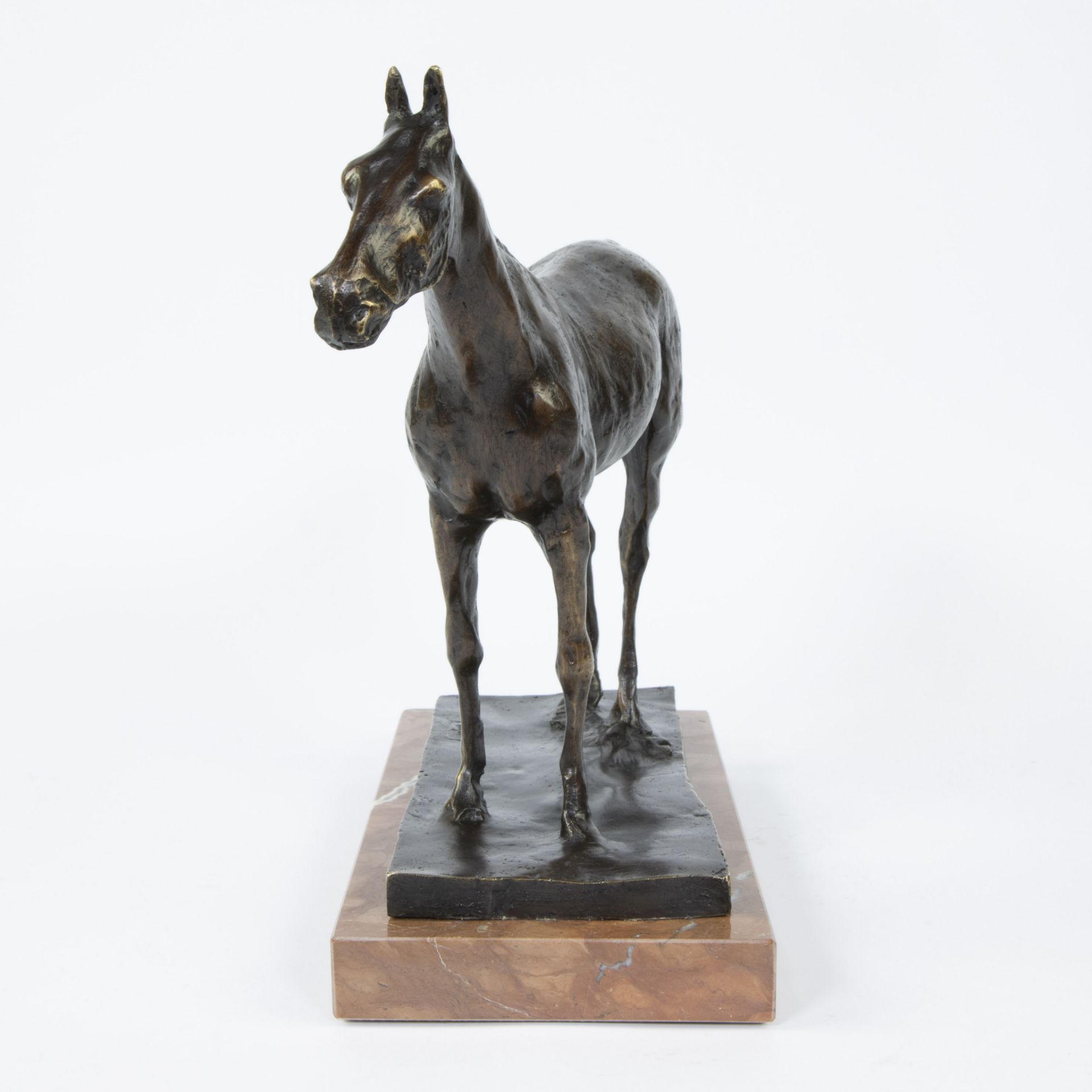 Edgar DEGAS (1834-1917), sculpture in brown patinated bronze Cheval à l'arret, numbered XV/XXIV and - Image 4 of 5