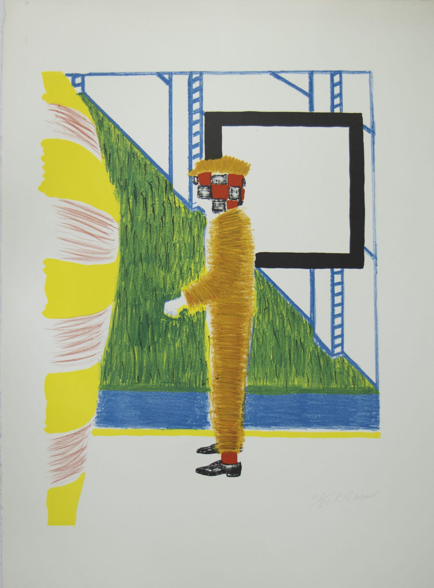 Roger RAVEEL (1921-2013), colour lithograph 'Gesprek in de tuin', numbered 40/60 and signed