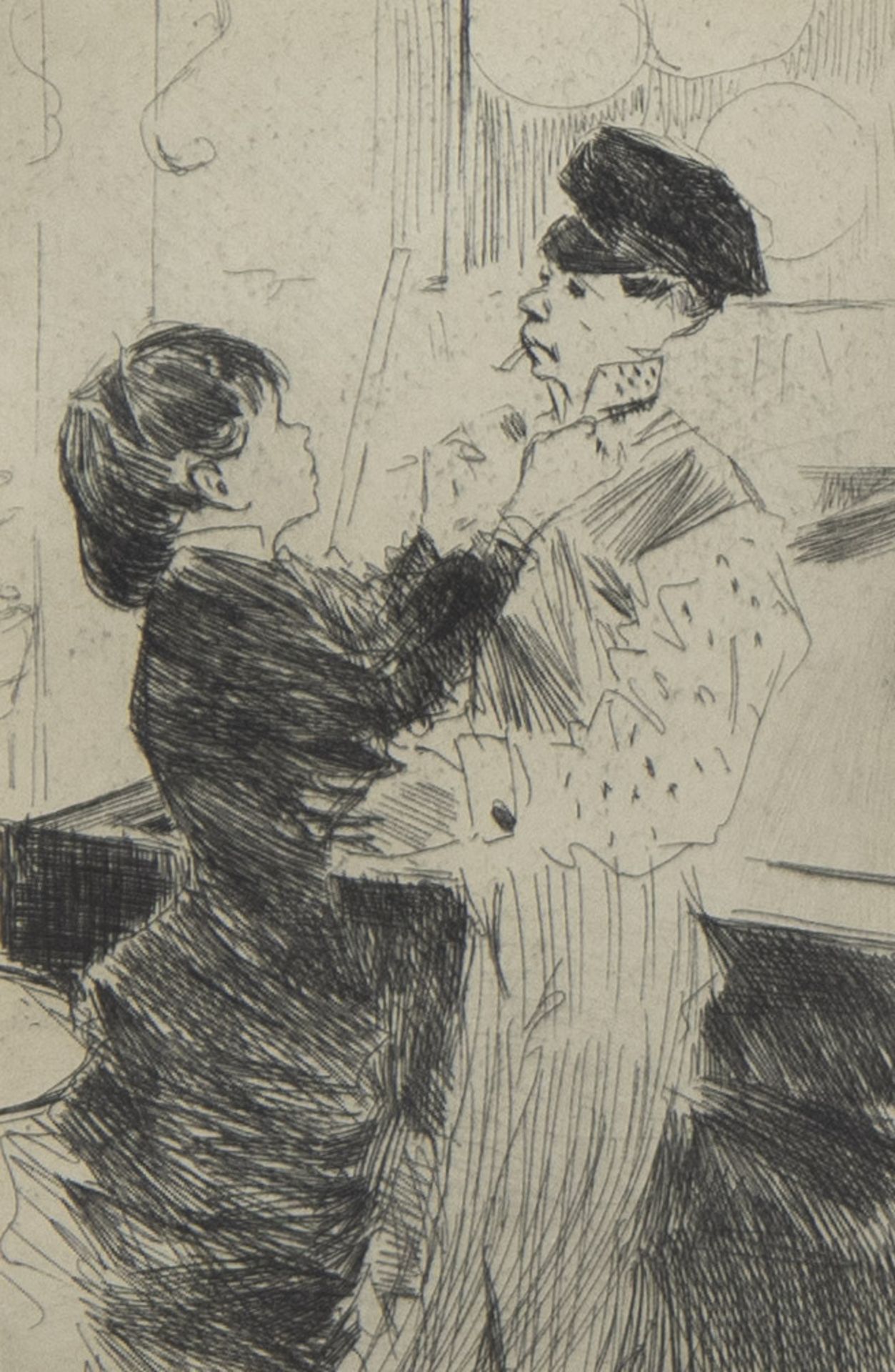 Pierre BONNARD (1867-1947), etching Le noeud de cravate, signed