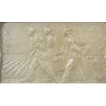 Leonard DE VISCH (1888-1930), patinated plaster bas-relief Le Retour, signed