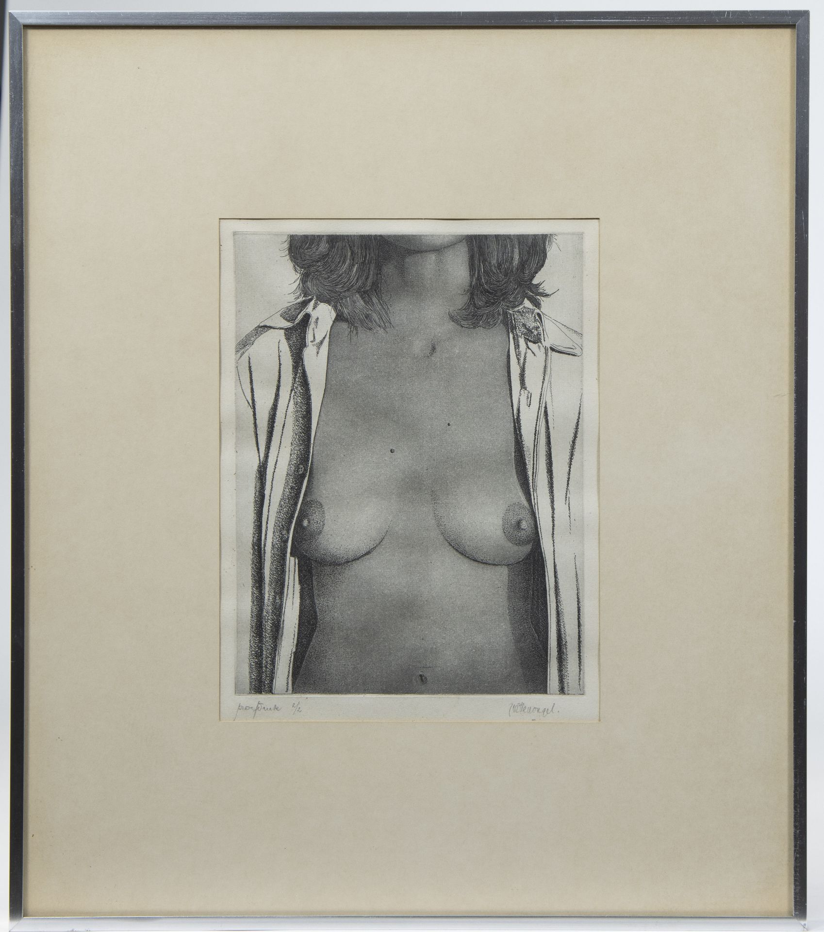 Roger Marcel WITTEVRONGEL (1933), etching Nude, proof 2/2, signed - Image 2 of 4