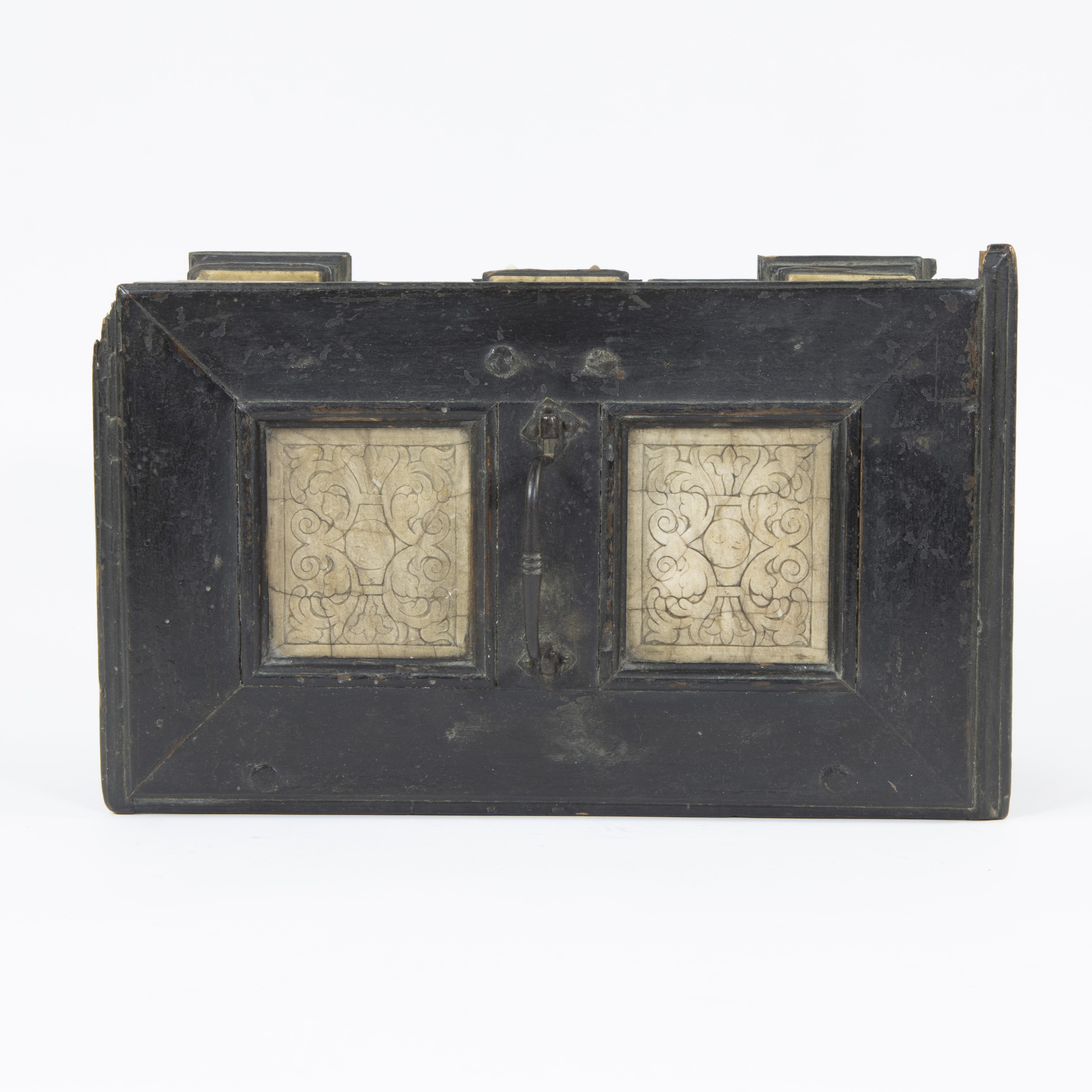 An early 17th century ebonised and alabaster table casket, Malines, circa 1630 - Image 6 of 6