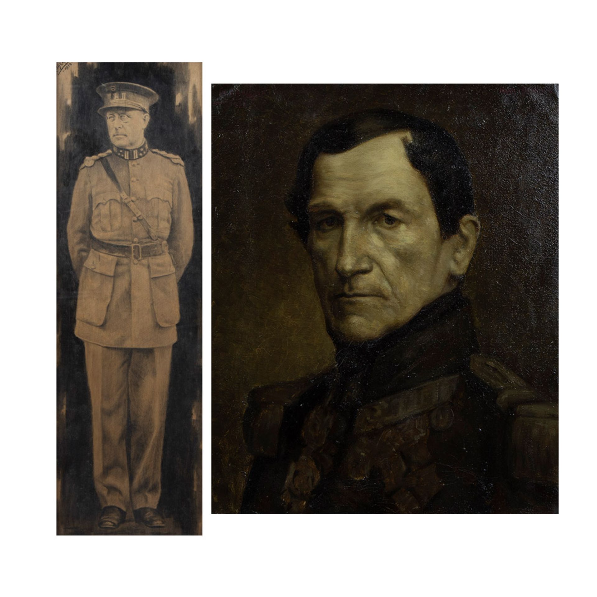 A pencil drawing of Albert I 1934 and oil on canvas Leopold 1935