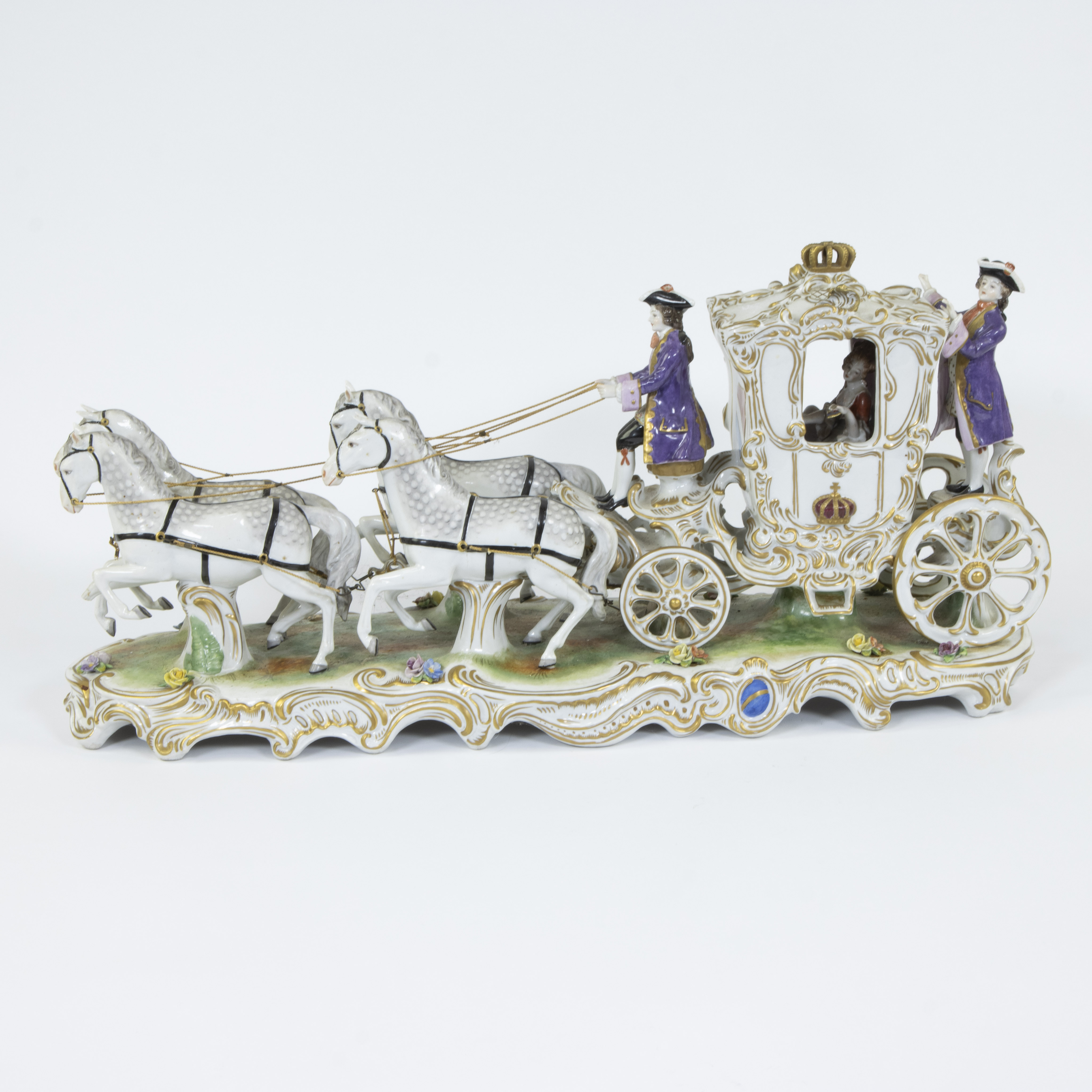 Large Dresden horse-drawn carriage, marked - Image 2 of 7