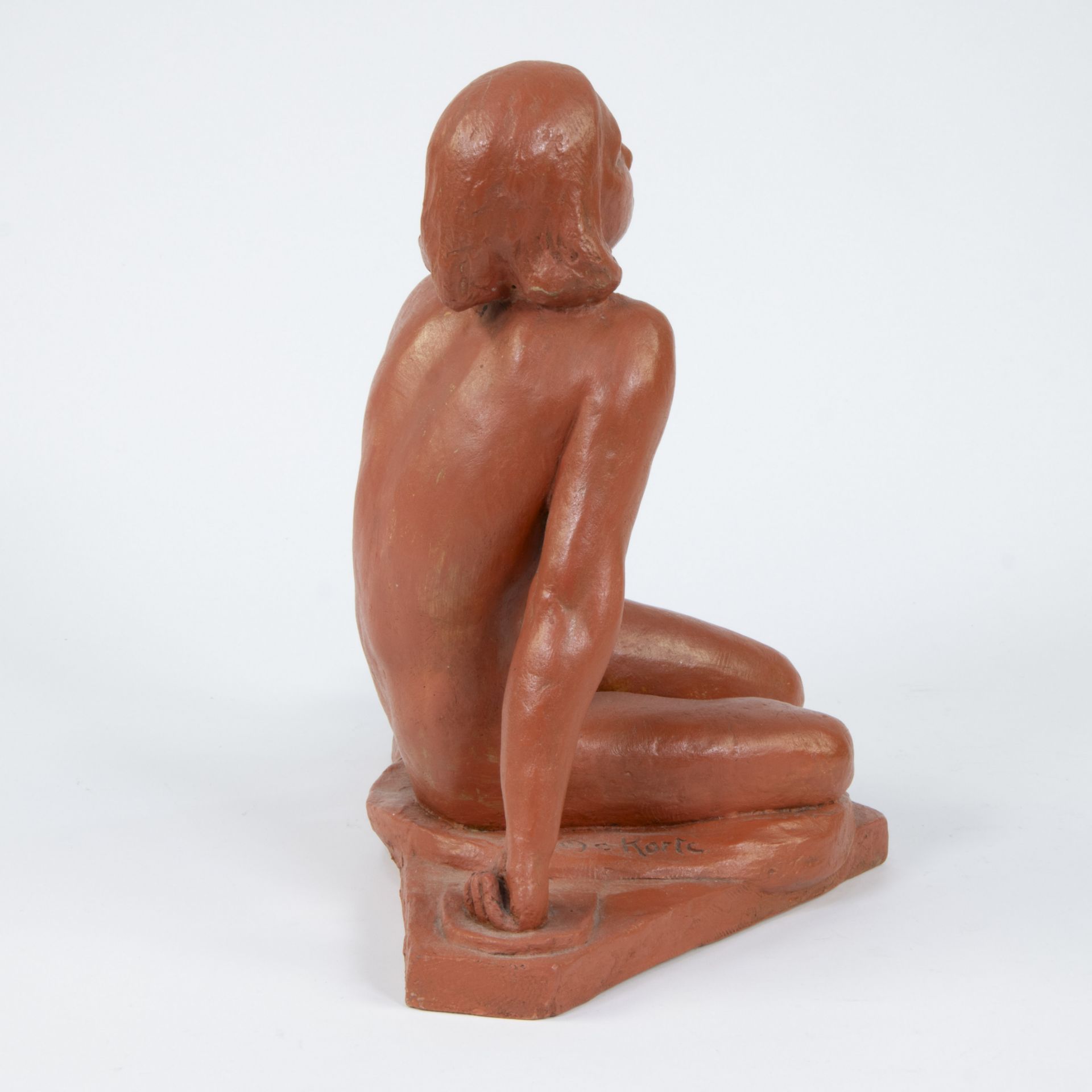 Maurice DEKORTE (1889-1971), terracotta of a seated nude, signed - Image 4 of 6