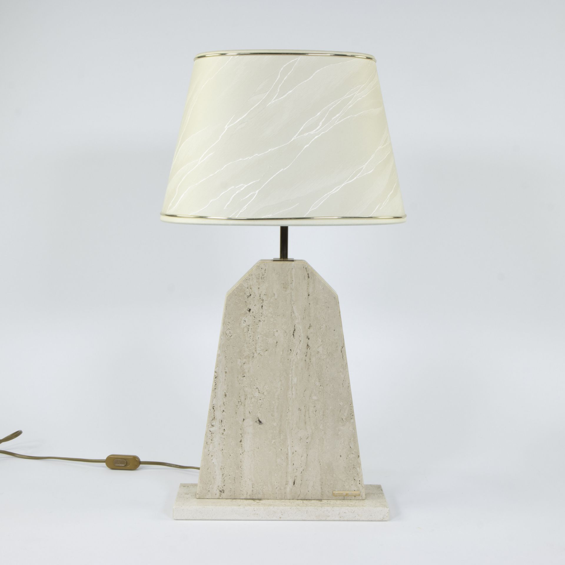 Camille BREESCHE (XX), lampadaire in travertine, marked - Image 3 of 4