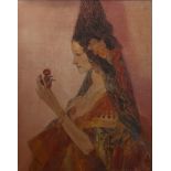 Karel VAN BELLE (1884-1959), oil on canvas Lady with flower, signed and dated '37