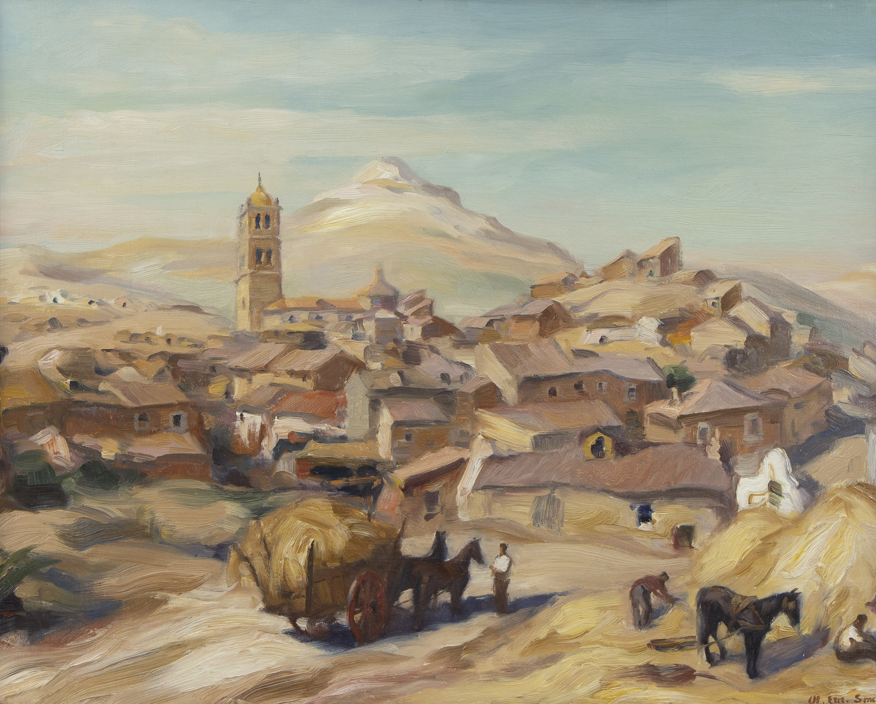 Charles Ernest SMETS (1909-?), oil on cardboard View of Andalusia, signed