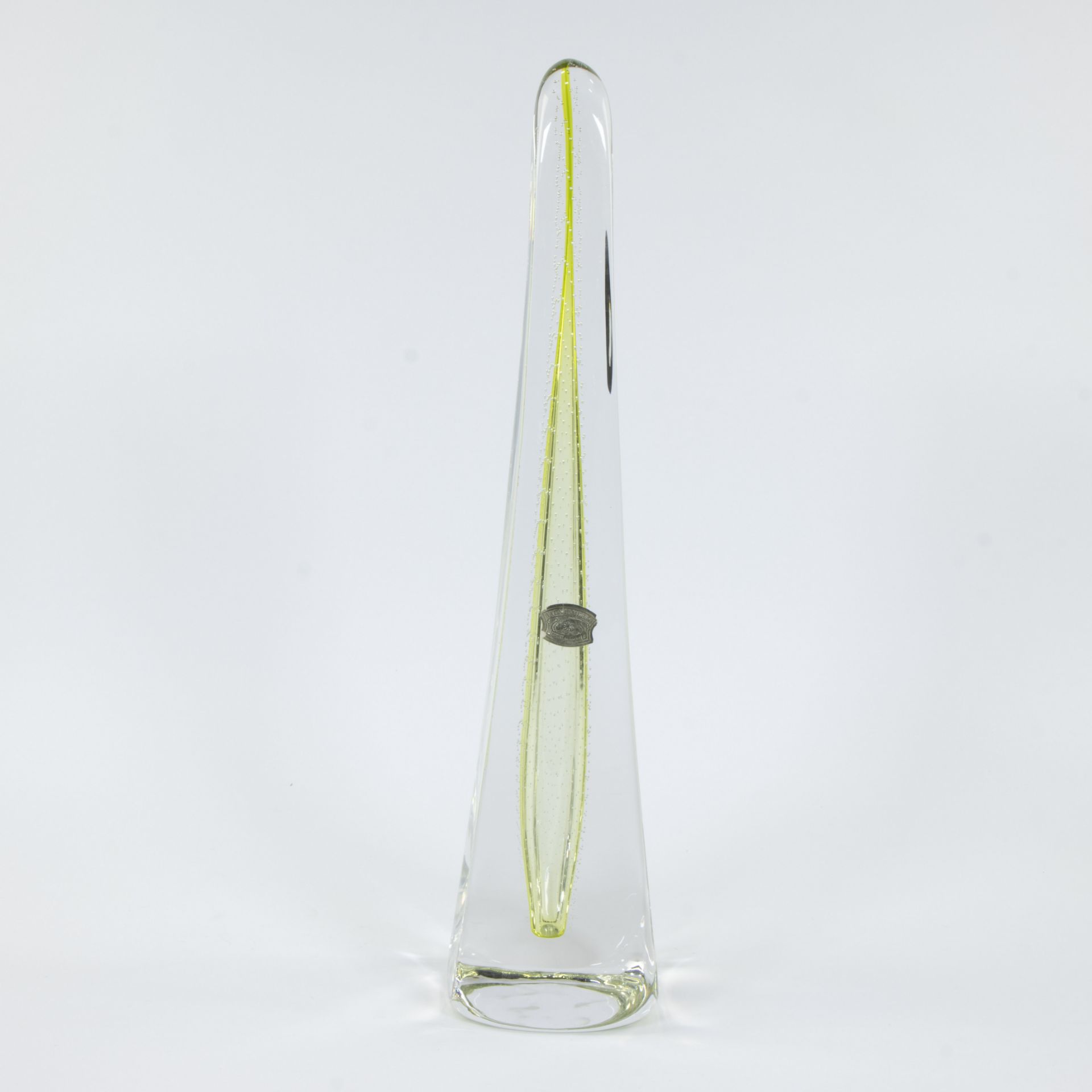 Val Saint Lambert glass sculpture with original label - Image 3 of 5