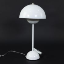 Original white table lamp 'Flowerpot' by Verner Panton manufactured by Unique Interieur, marked, in