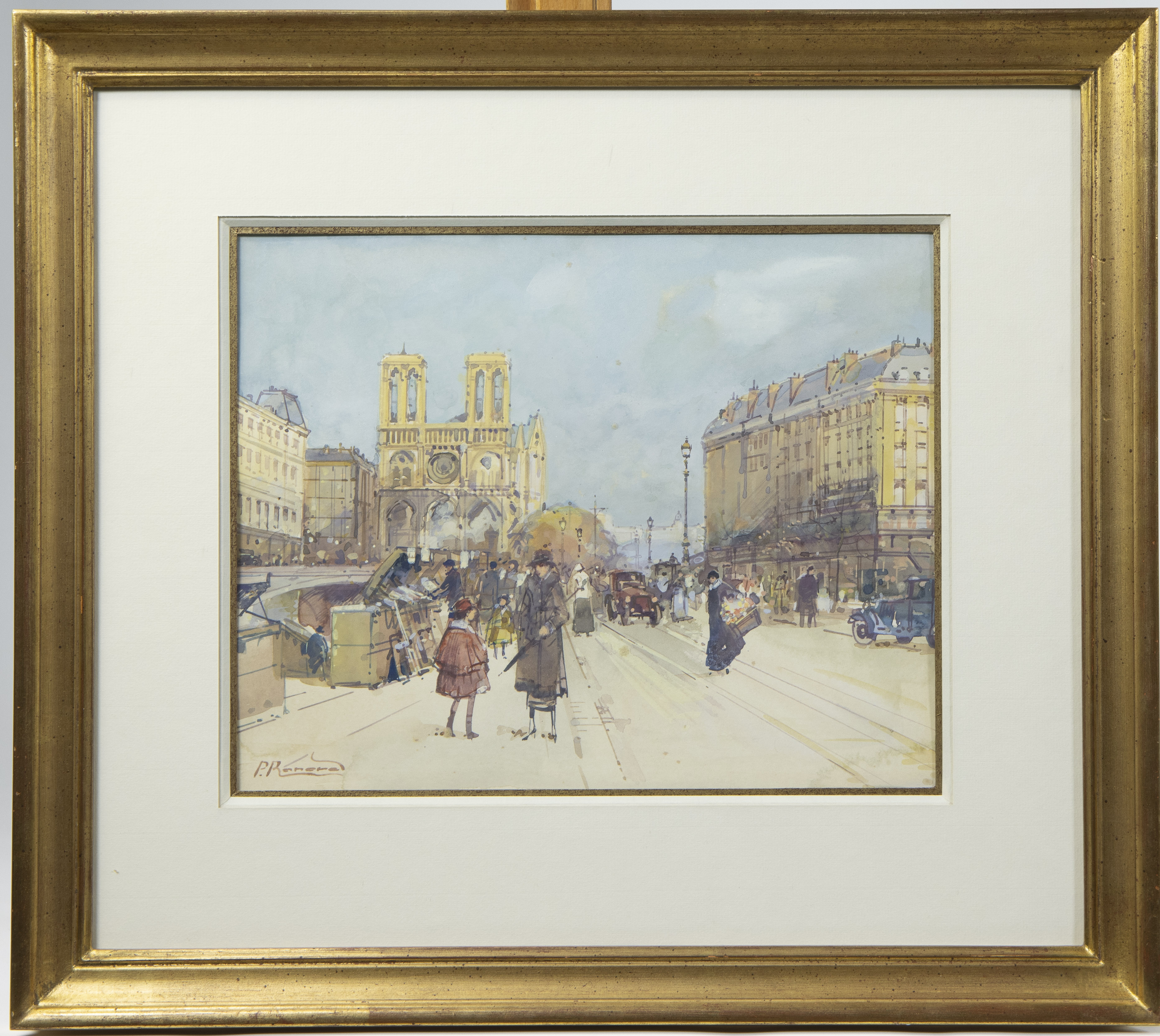 Paul RENARD (1941-1997), watercolour View of Notre Dame, c 1900, signed - Image 2 of 3